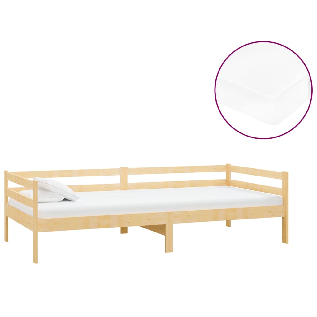 Dnevni ležaj s madracem 90 x 200 cm od masivne borovine