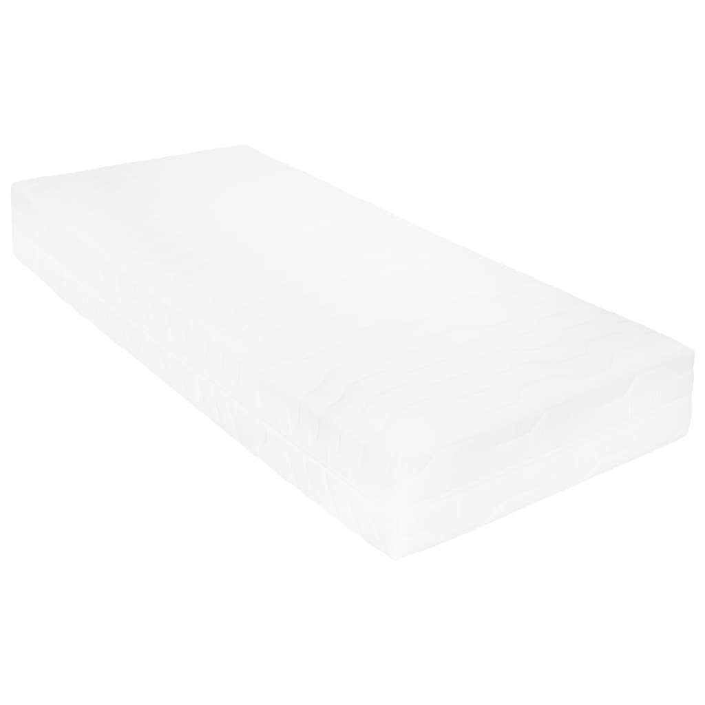 Dnevni ležaj s madracem 90 x 200 cm bijeli od masivne borovine