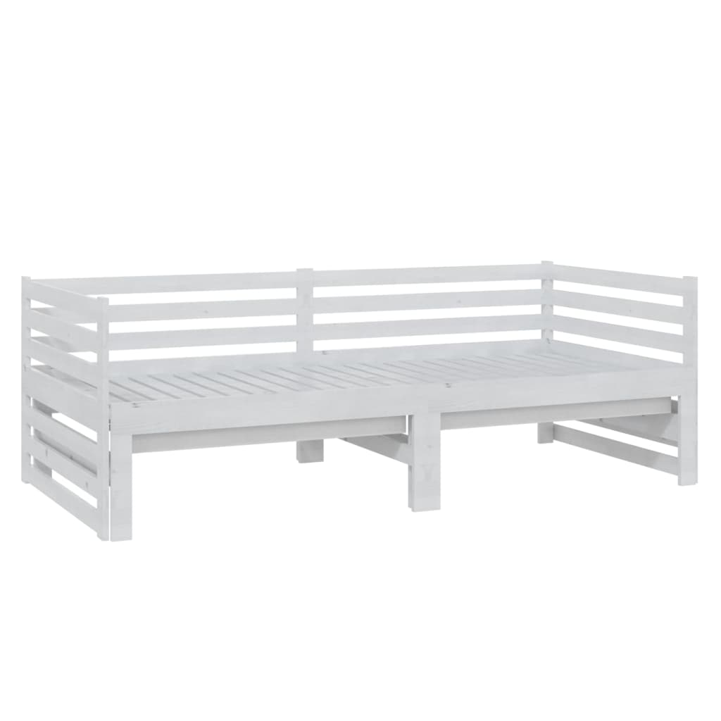 Dnevni ležaj na izvlačenje 2 x (90 x 200) cm bijeli od borovine