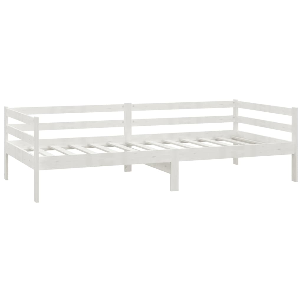 Dnevni ležaj s ladicama 90 x 200 cm bijeli od masivne borovine