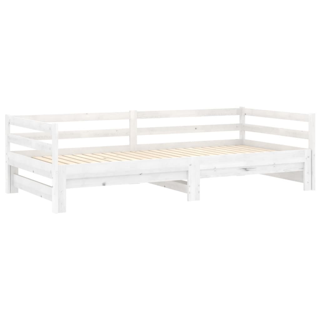 Dnevni ležaj na izvlačenje 2 x (90 x 200) cm bijeli od borovine