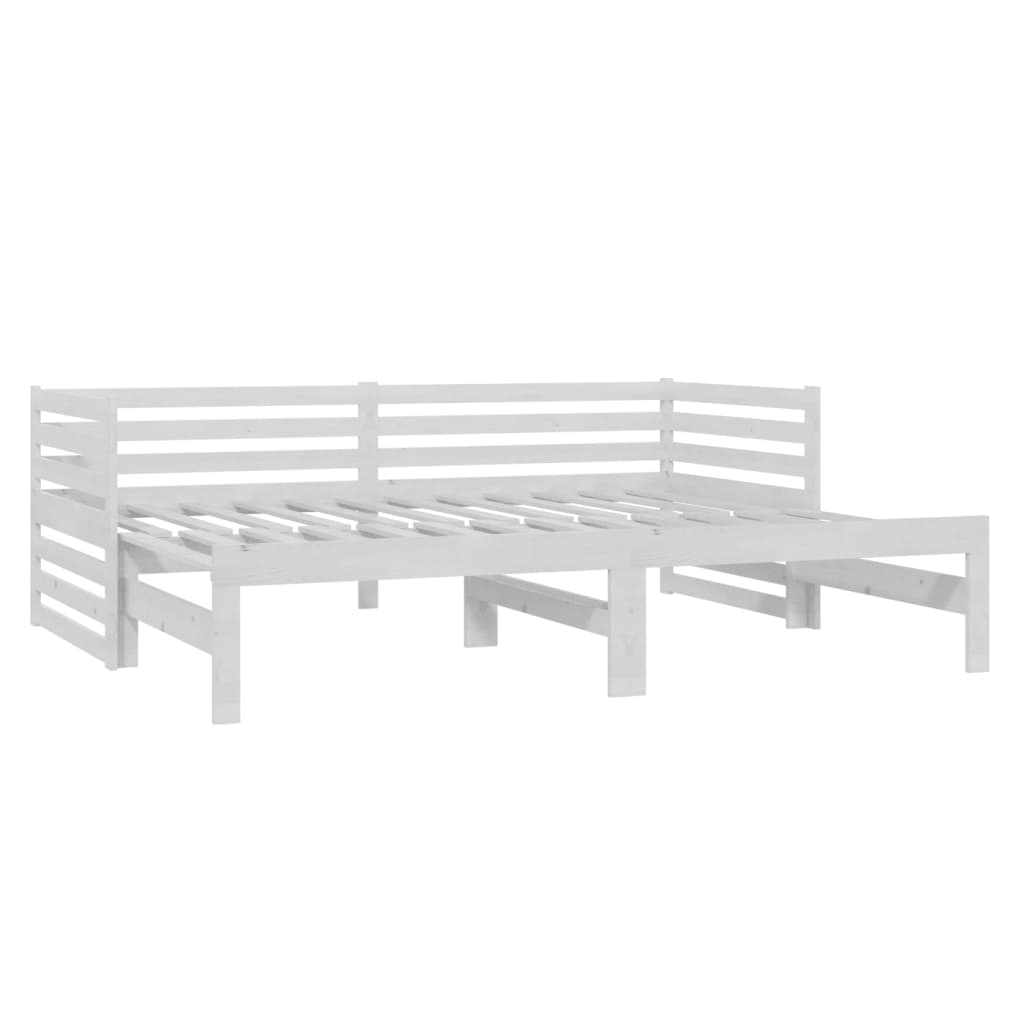 Dnevni ležaj na izvlačenje 2 x (90 x 200) cm bijeli od borovine