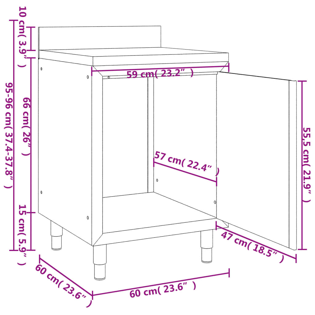 Komercijalni kuhinjski ormarići 3 kom. od nehrđajućeg čelika