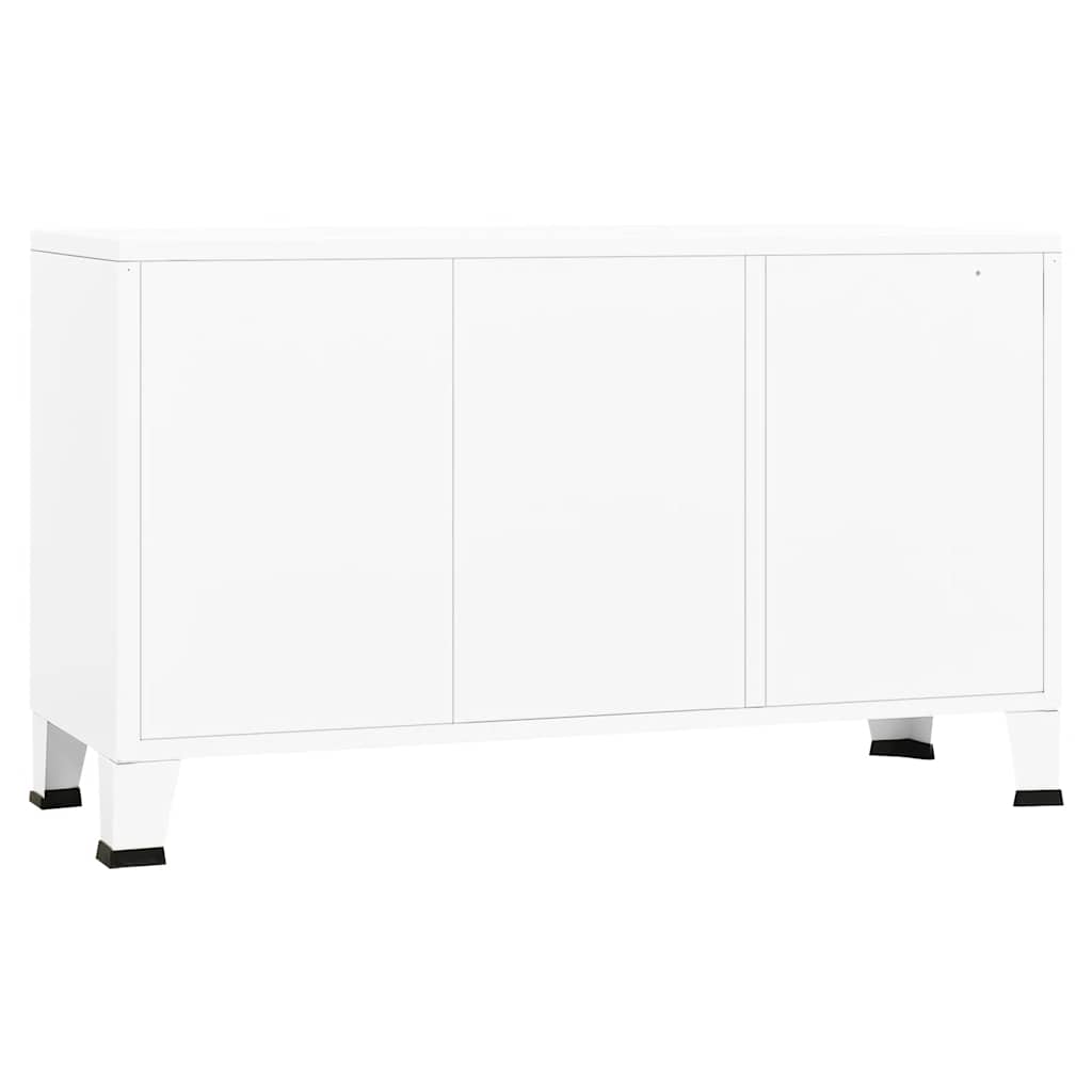 Komoda bijela 105 x 35 x 62 cm od metala i stakla