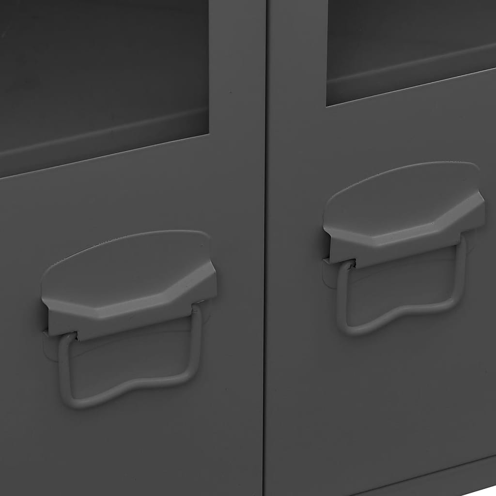 Komoda antracit 105 x 35 x 62 cm od metala i stakla