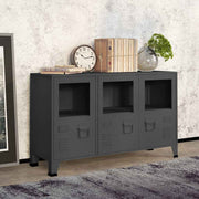 Komoda antracit 105 x 35 x 62 cm od metala i stakla
