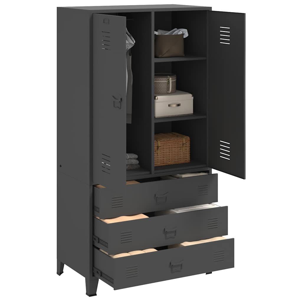 Ormar antracit 90 x 50 x 180 cm metalni