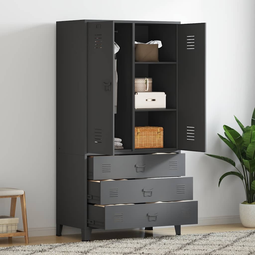 Ormar antracit 90 x 50 x 180 cm metalni