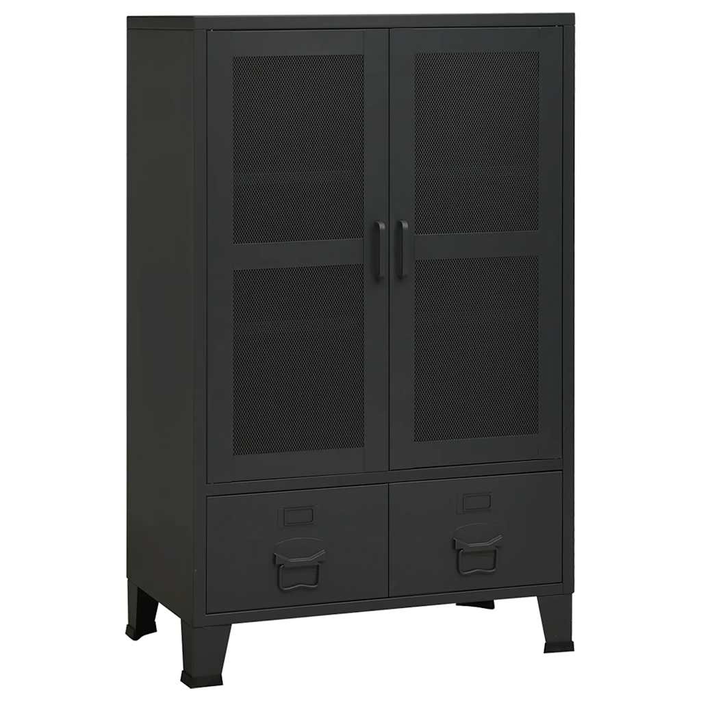 Industrijski sanduk za pohranu crni 70 x 40 x 115 cm metalni