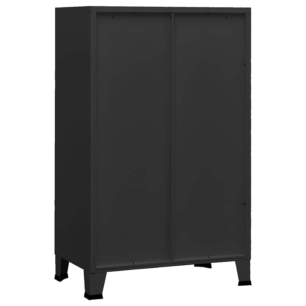 Industrijski sanduk za pohranu crni 70 x 40 x 115 cm metalni