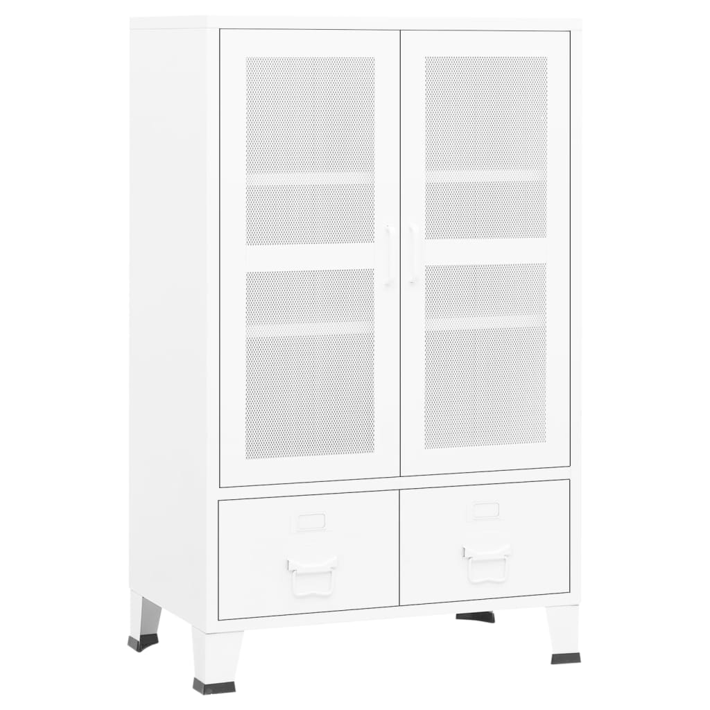 Industrijski sanduk za pohranu bijeli 70 x 40 x 115 cm metalni