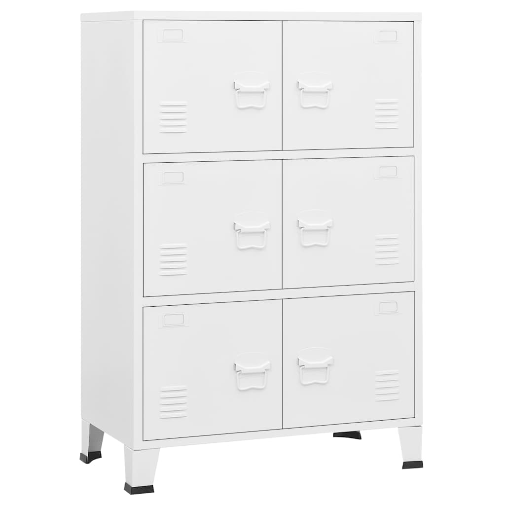 Industrijski sanduk za pohranu bijeli 75 x 40 x 115 cm metalni