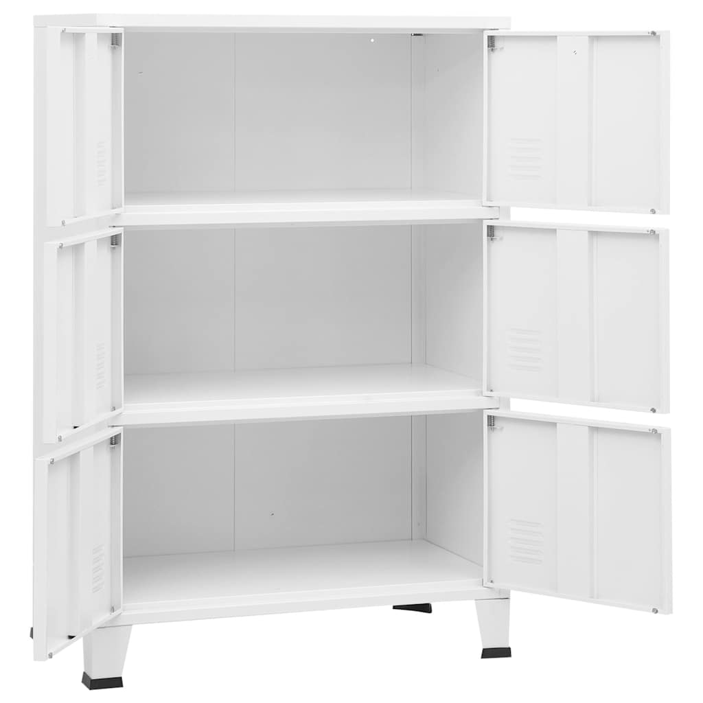 Industrijski sanduk za pohranu bijeli 75 x 40 x 115 cm metalni