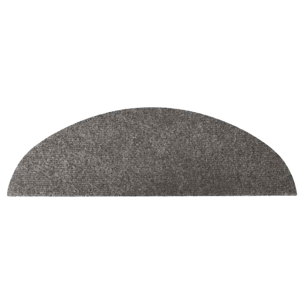 Samoljepljivi otirači za stepenice 15 kom 56x17x3 cm sivi