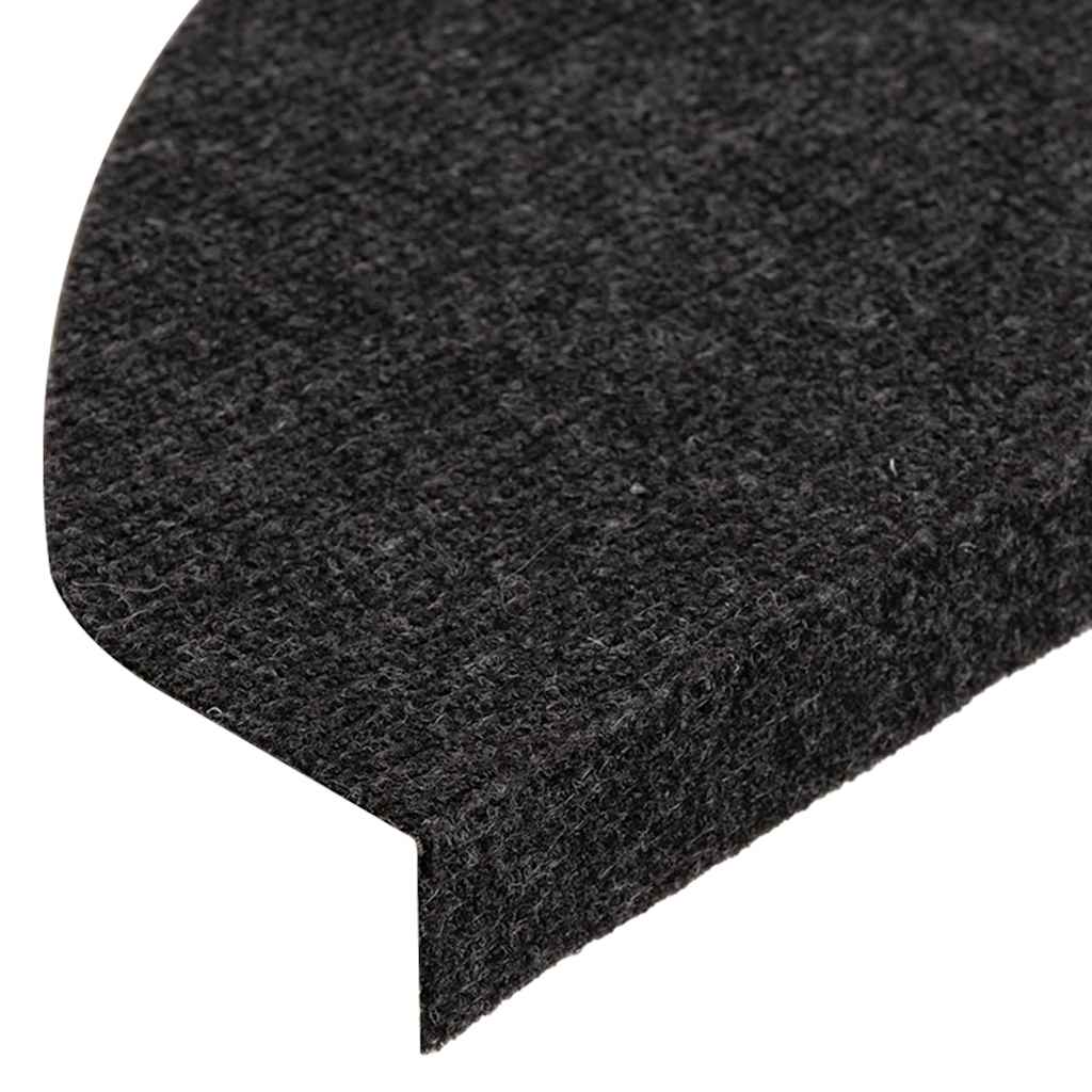Samoljepljivi otirači za stepenice 15 kom 65x22,5x3,5 cm crni