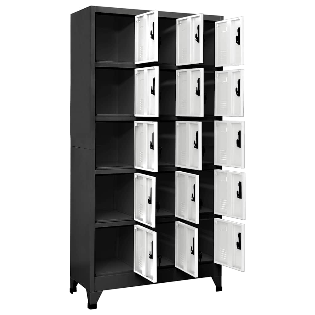 Ormarić s ključem antracit-bijeli 90 x 40 x 180 cm čelični