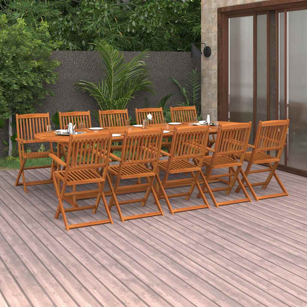 11-dijelni vrtni blagovaonski set 280x90x75 cm bagremovog drva