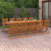 11-dijelni vrtni blagovaonski set 280x90x75 cm bagremovog drva