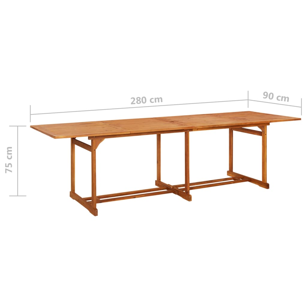 11-dijelni vrtni blagovaonski set 280x90x75 cm bagremovog drva