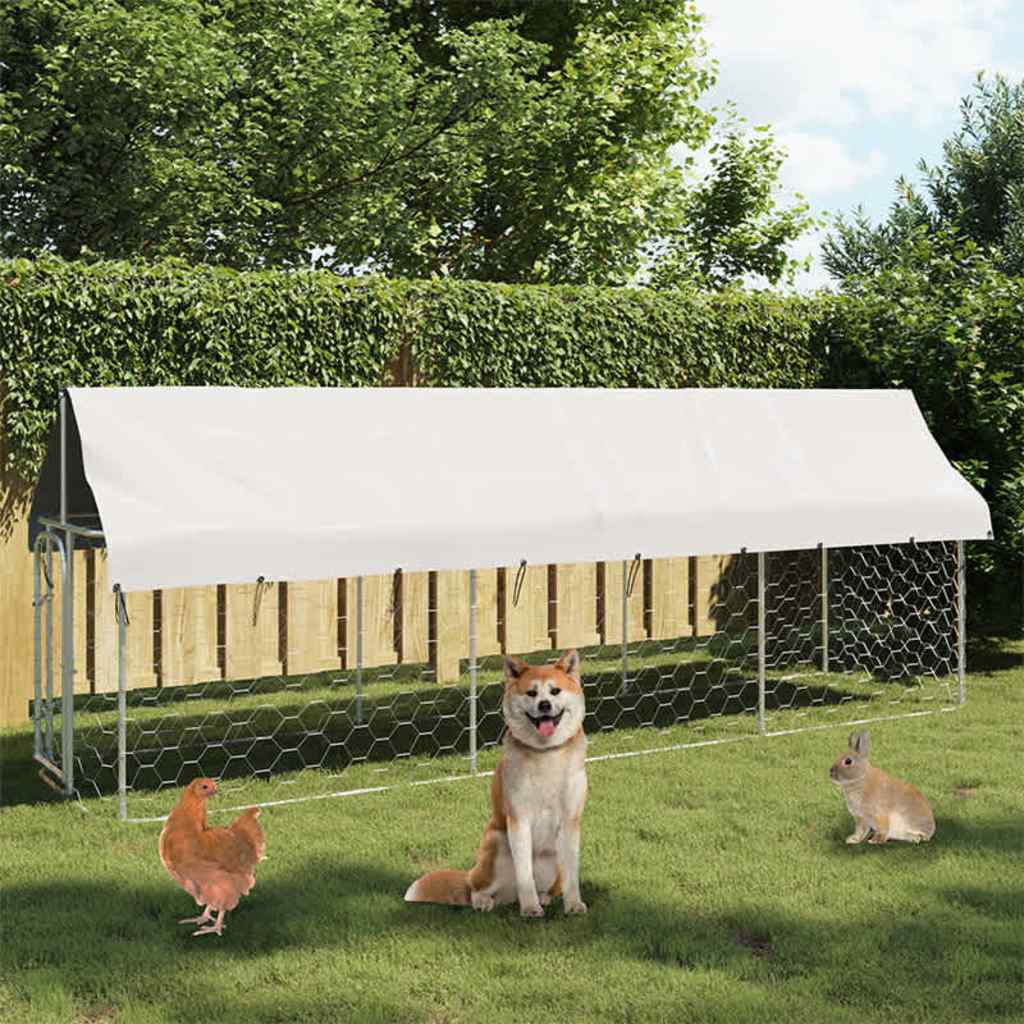 Vanjski kavez za pse s krovom 400 x 100 x 150 cm