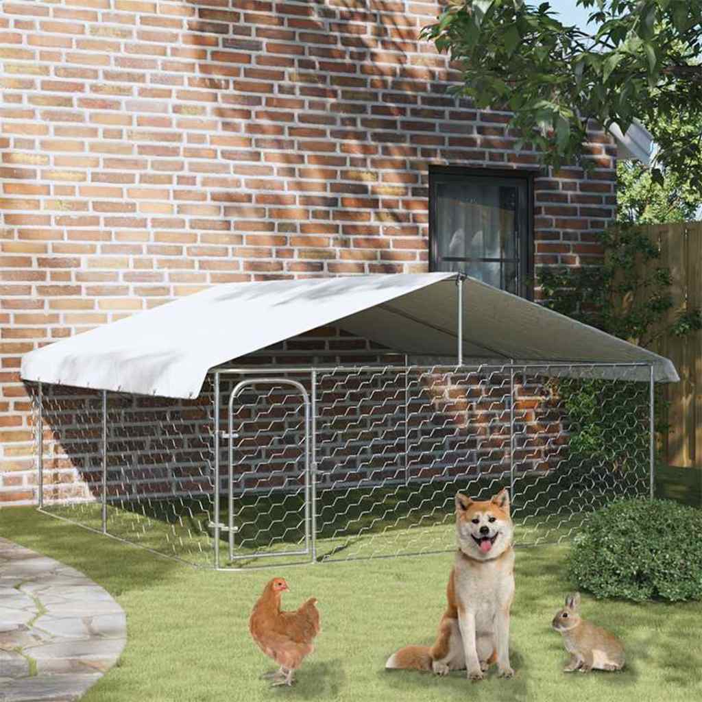 Vanjski kavez za pse s krovom 300 x 300 x 150 cm