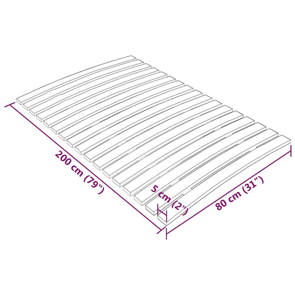 Zamjenske letvice za krevet sa 17 letvica 80x200 cm