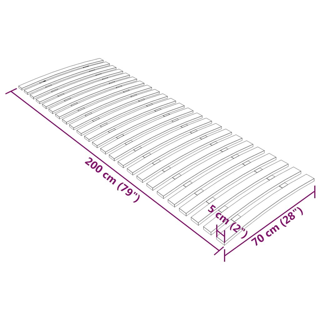 Zamjenske letvice za krevet s 24 letvice 70x200 cm