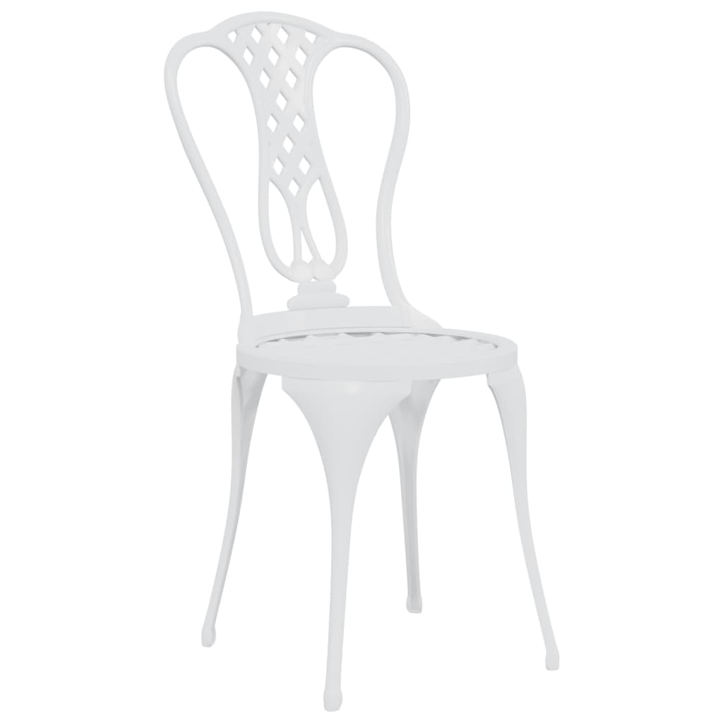 3-dijelni bistro set od lijevanog aluminija bijeli