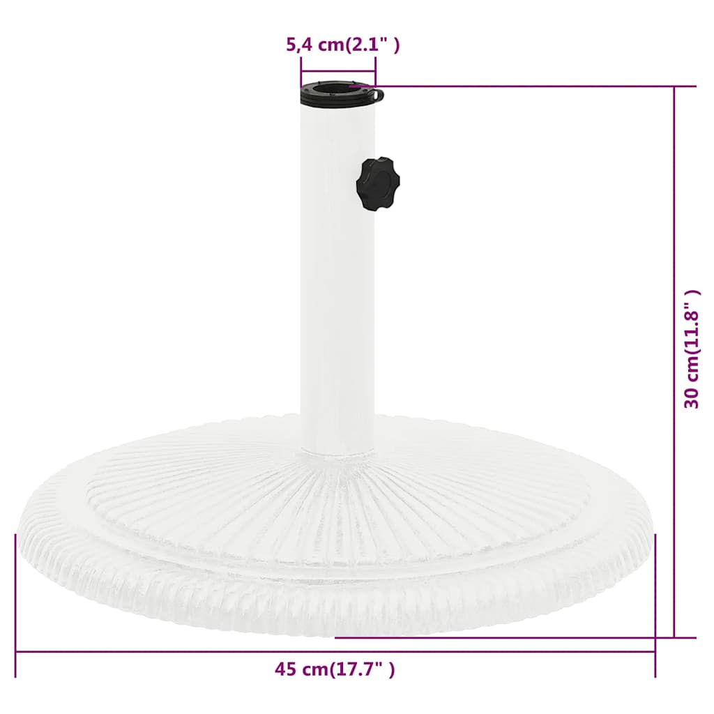Stalak za suncobran bijeli 45 x 45 x 30 cm od lijevanog željeza