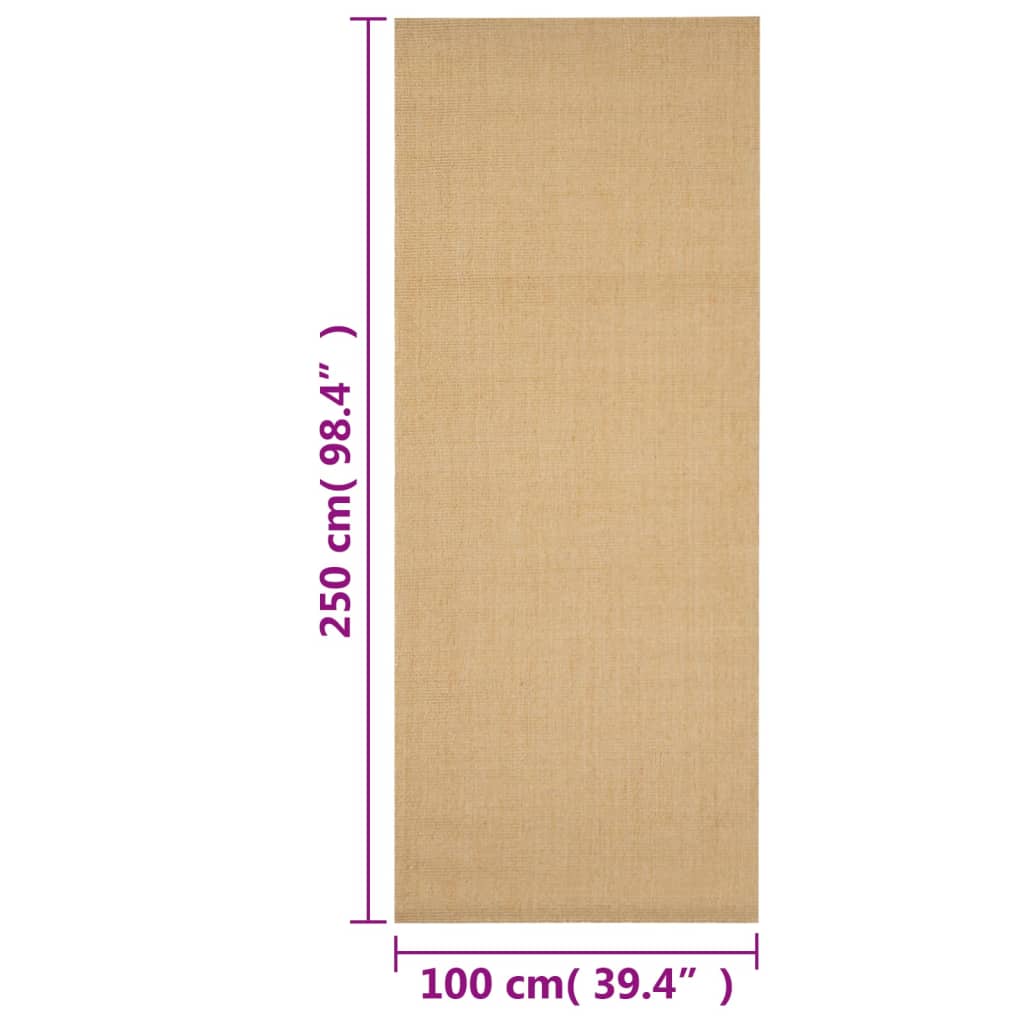 Tepih od prirodnog sisala 100 x 250 cm