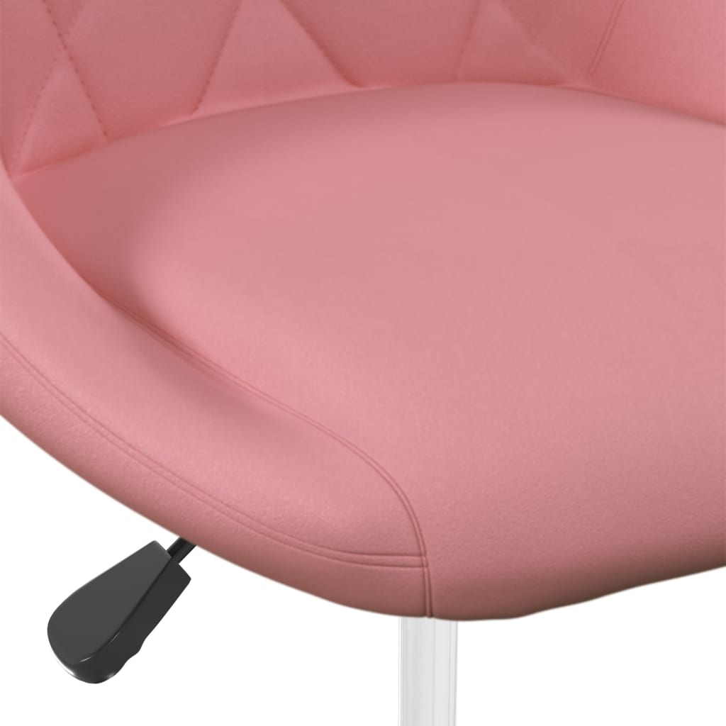 Okretne blagovaonske stolice 4 kom ružičaste baršunaste