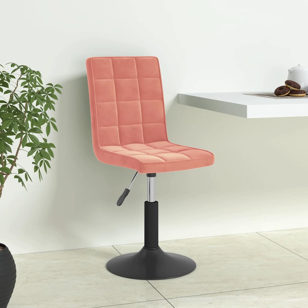 Okretne blagovaonske stolice 6 kom ružičaste baršunaste
