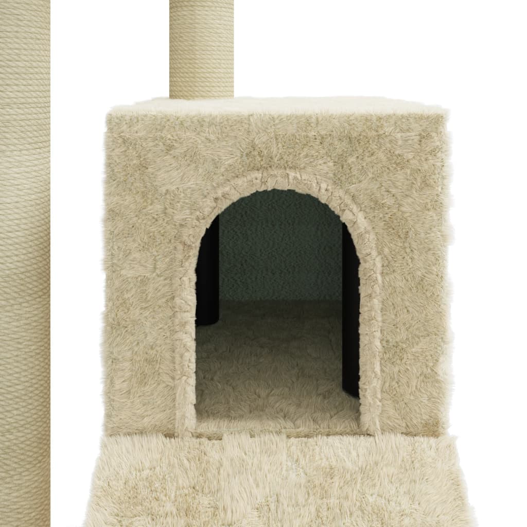 Penjalica za mačke sa stupovima za grebanje krem 92 cm