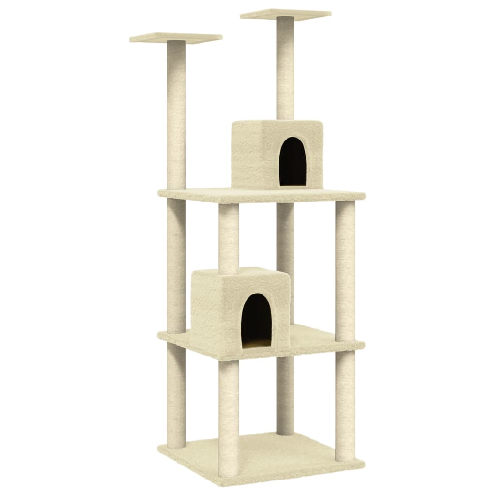 Penjalica za mačke sa stupovima za grebanje krem 141 cm