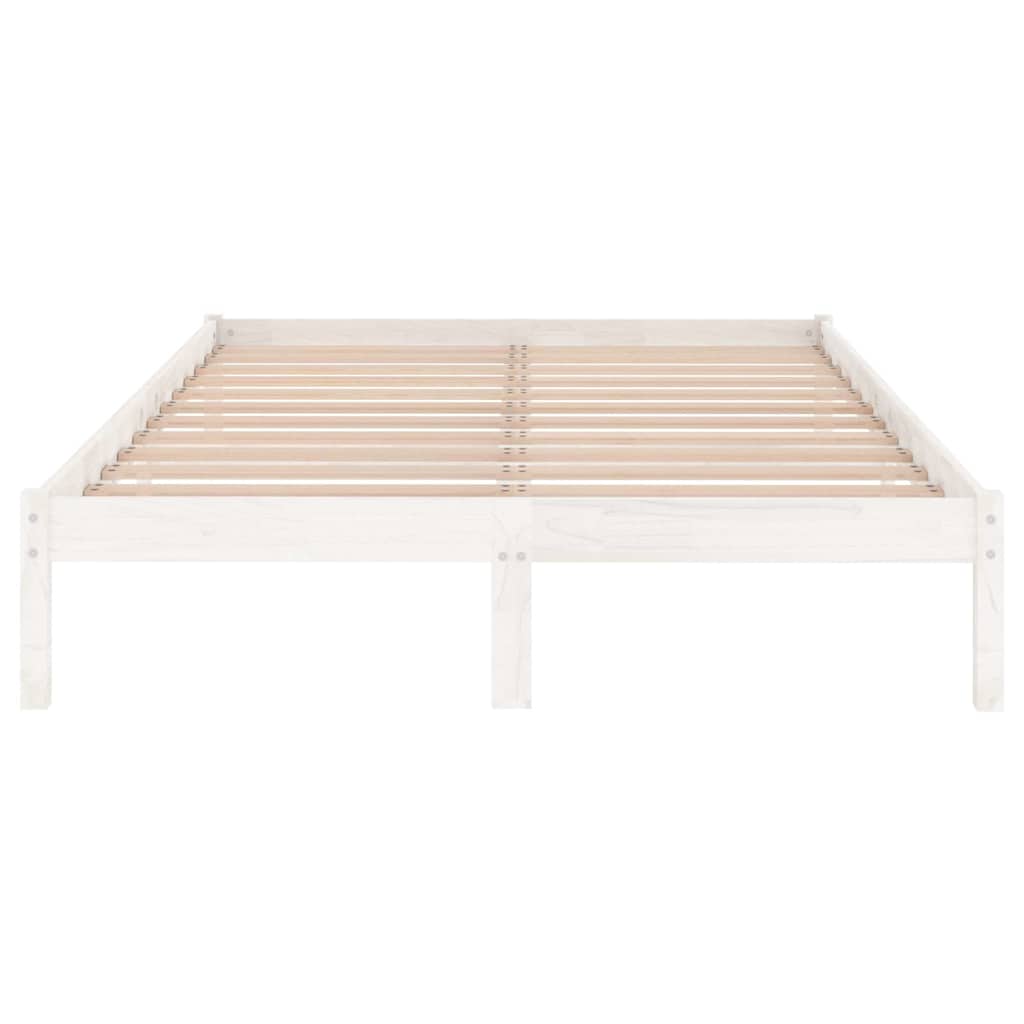Okvir za krevet od masivne borovine bijeli 140 x 190 cm