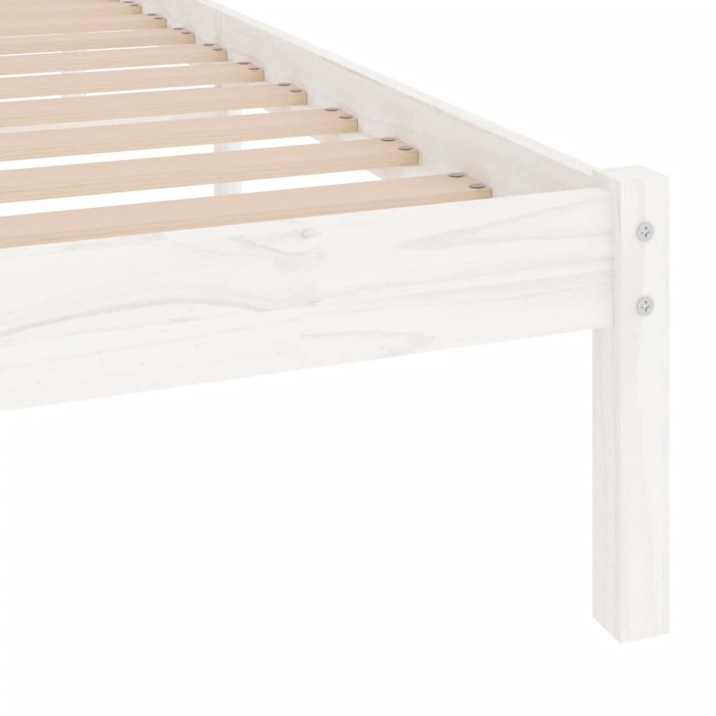 Okvir za krevet od masivne borovine bijeli 100 x 200 cm