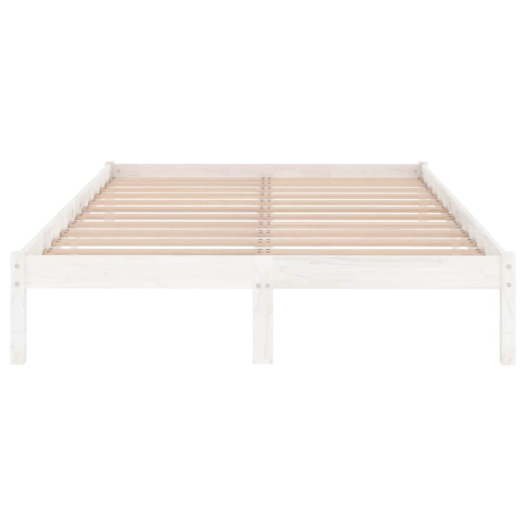Okvir za krevet od masivne borovine bijeli 120 x 200 cm