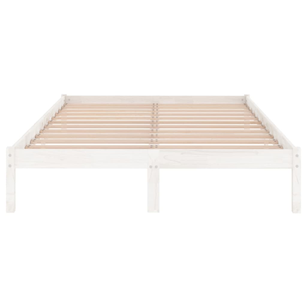 Okvir za krevet od masivne borovine bijeli 150 x 200 cm king