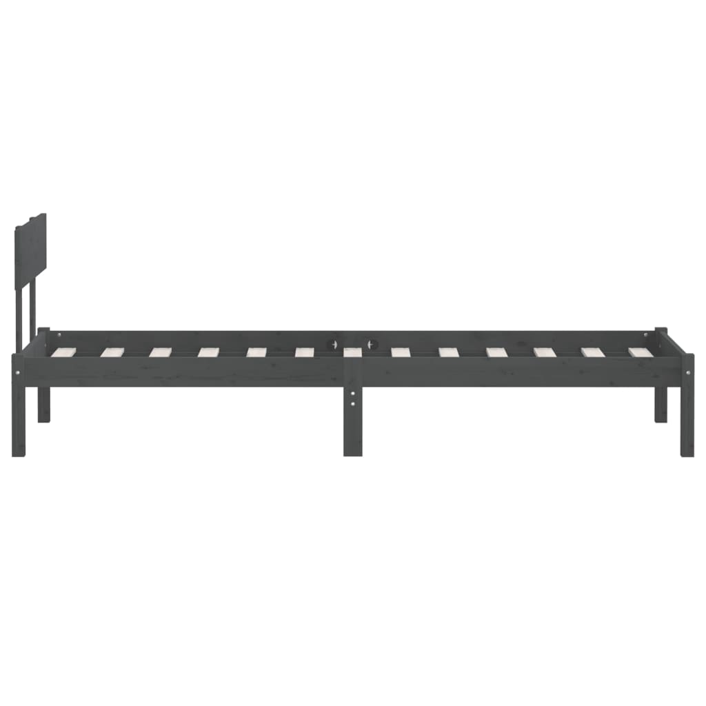 Okvir za krevet od borovine sivi 90 x 190 cm jednokrevetni