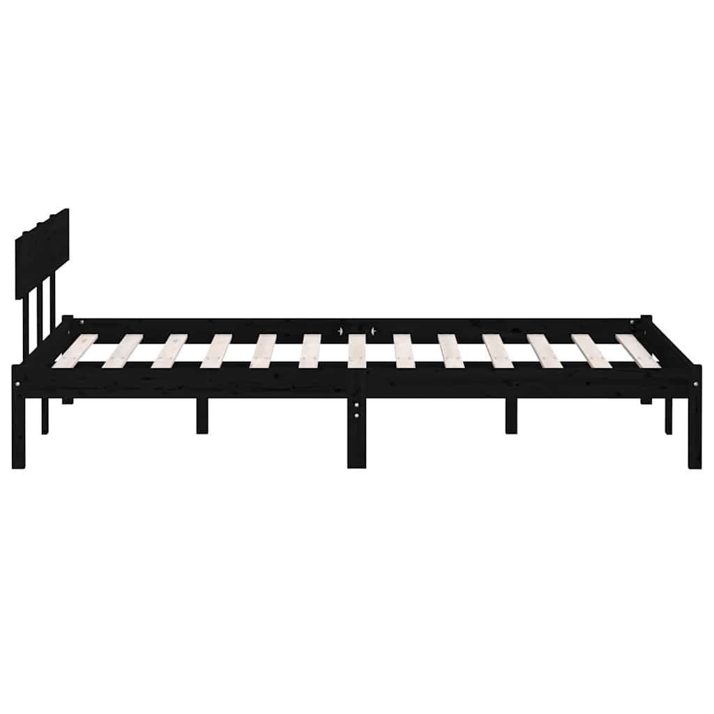 Okvir za krevet od masivne borovine crni 135x190 cm bračni