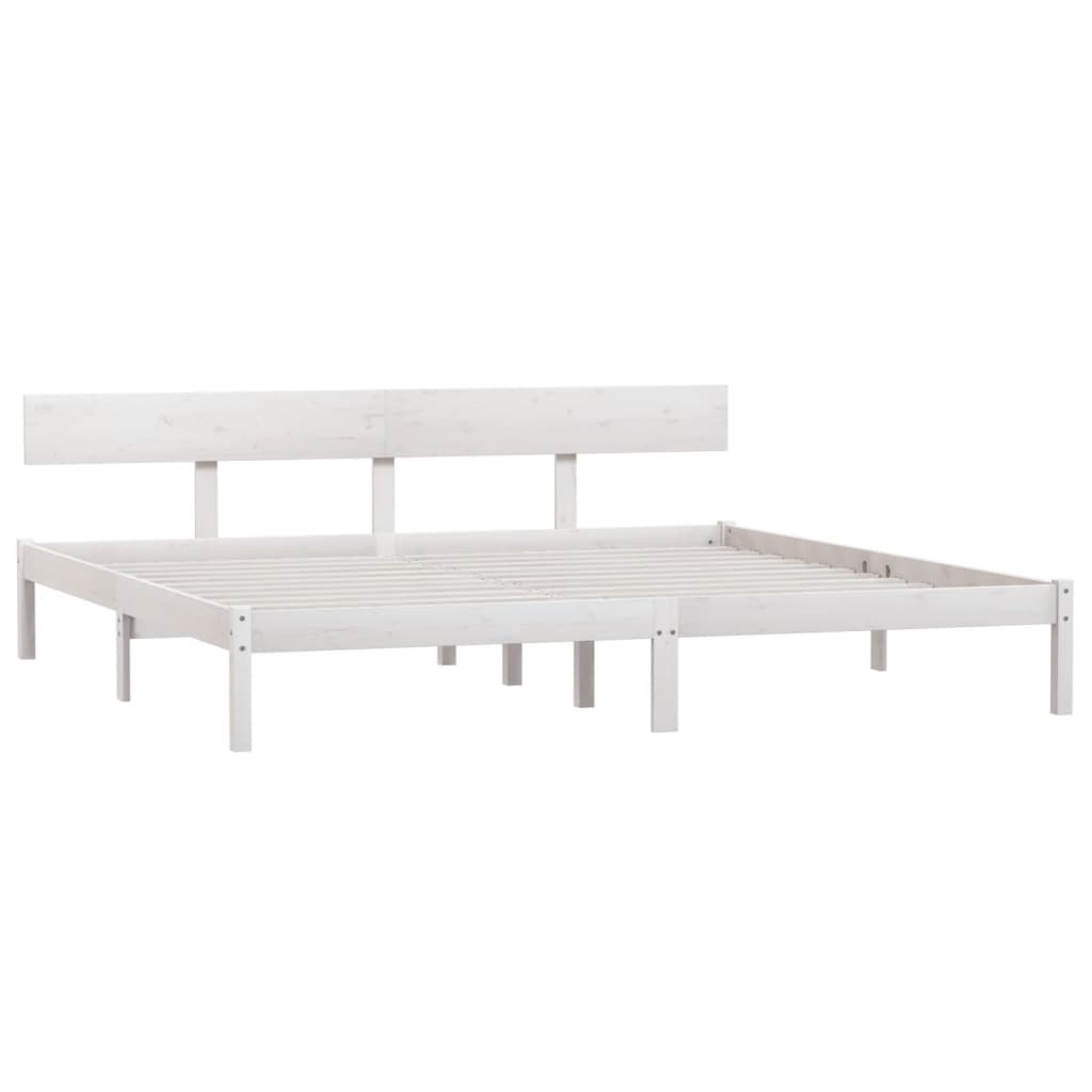 Okvir za krevet od borovine bijeli 180 x 200 cm Super King