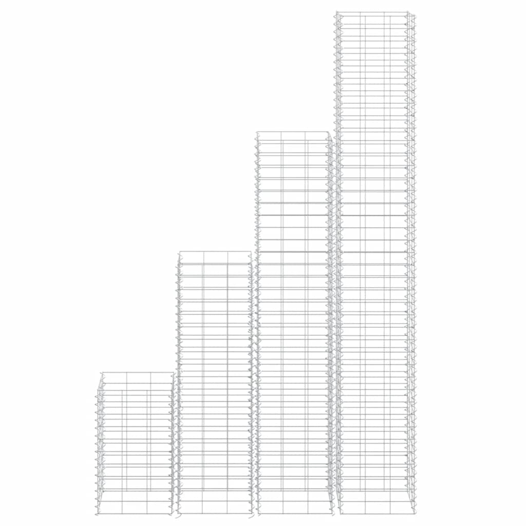 Gabionske gredice 4 kom 30 x 30 x 50/100/150/200 cm željezne