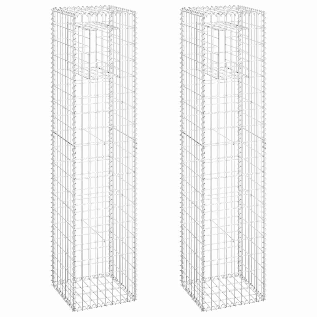 Gabionske stupne košare 2 kom 40 x 40 x 180 cm željezne