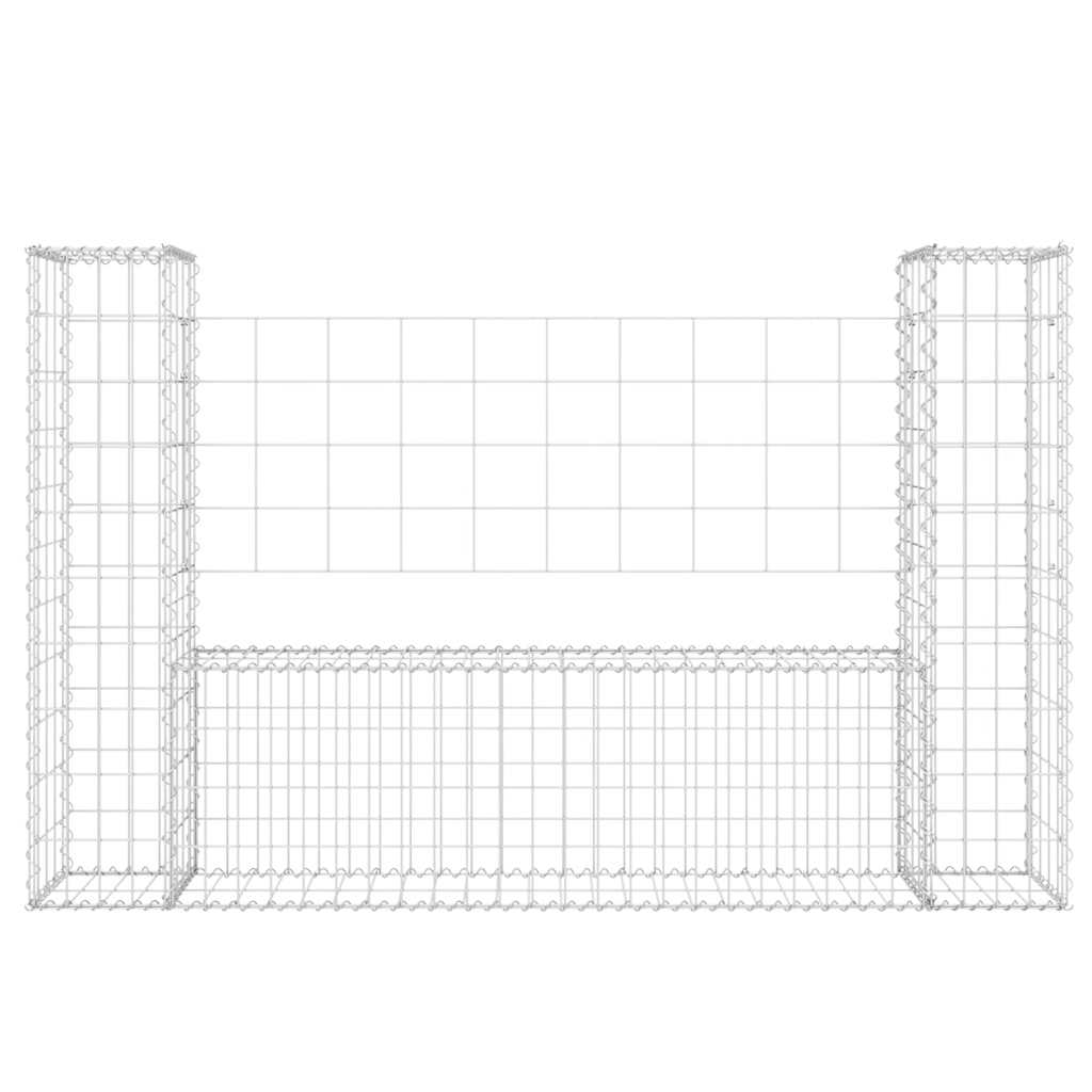 Gabionska košara U-oblika s 2 stupa 140 x 20 x 100 cm željezna