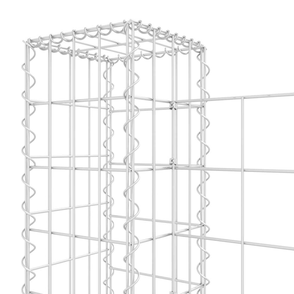 Gabionska košara U-oblika s 2 stupa 140 x 20 x 100 cm željezna