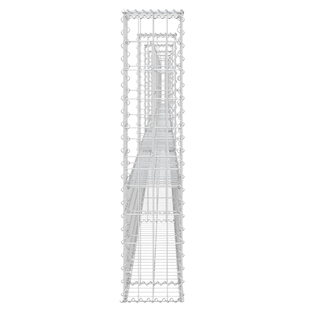 Gabionska košara U-oblika sa 7 stupova 740x20x100 cm željezna