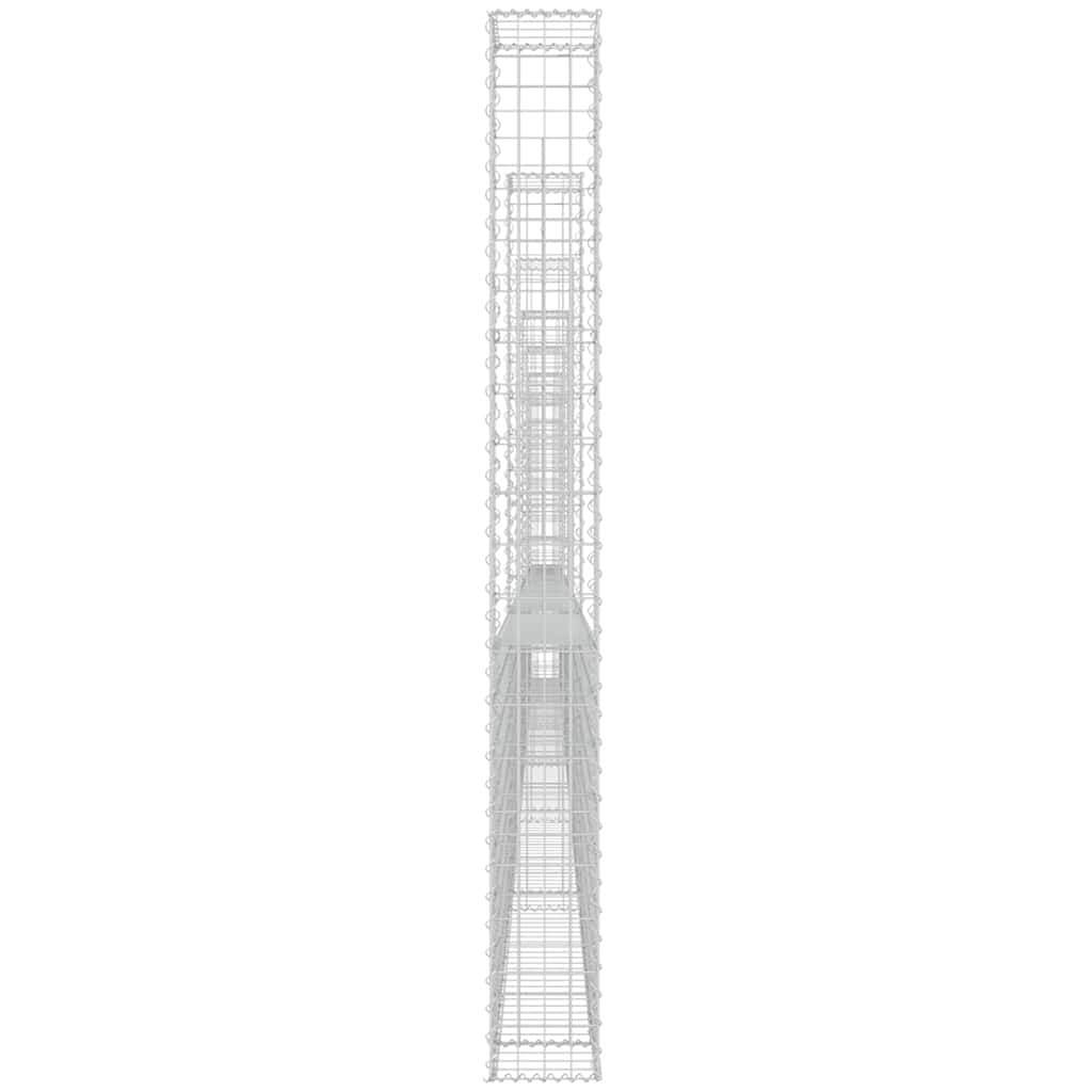 Gabionska košara U-oblika sa 7 stupova 740x20x200 cm željezna