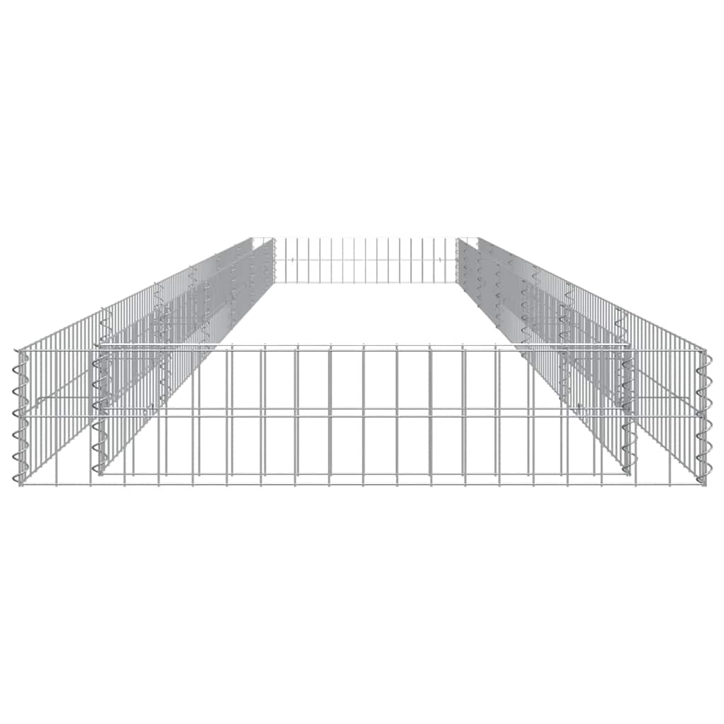 Gabionska povišena gredica od pocinčanog čelika 600x100x20 cm