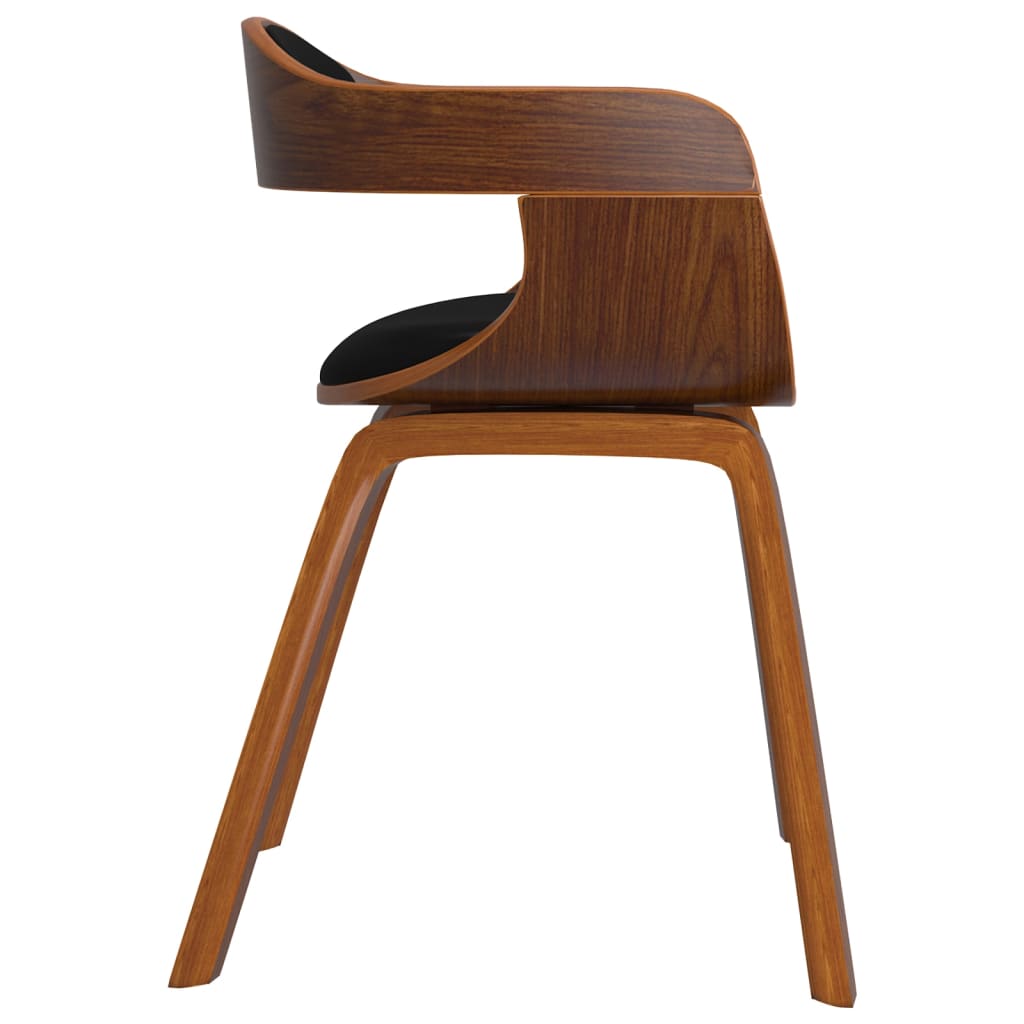 Blagovaonska stolica 2 kom crna savijeno drvo i umjetna koža
