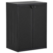 Vrtni ormarić za pohranu crni 65 x 45 x 88 cm PP ratan